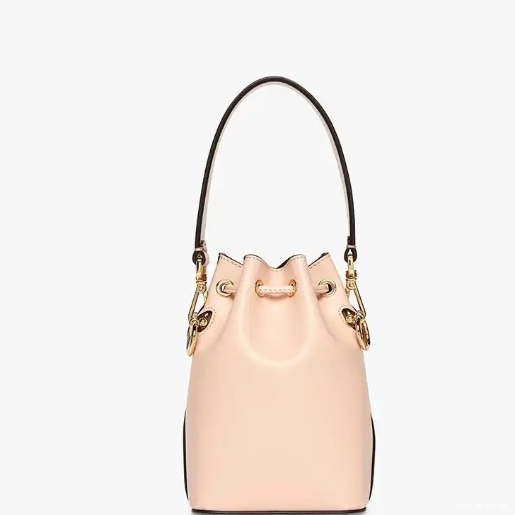Vintage HOT Tresor Leather ROMA Bucket Calf Mini Cherry Logo Bag Fendi Mon In 0527